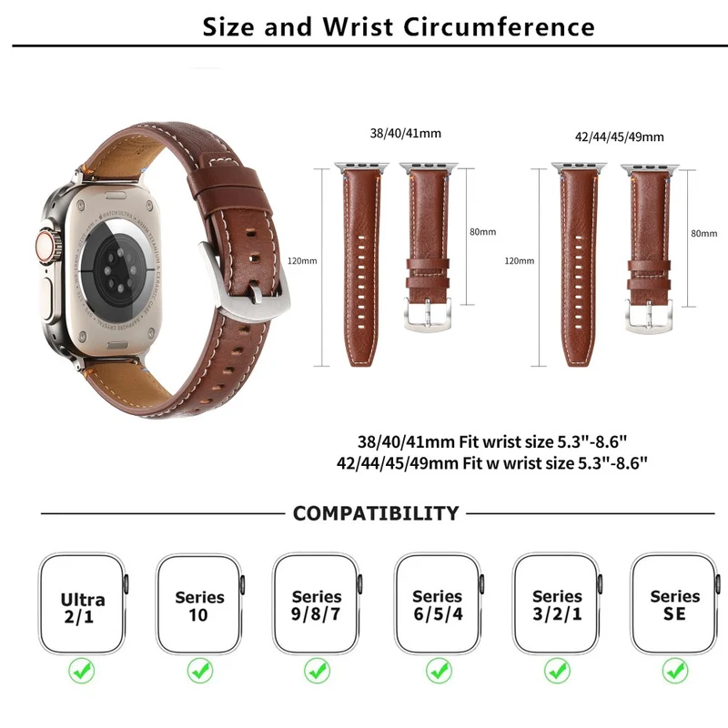 Mega Sympathisch Apple Smartwatch Echtes Leder Universell Armband