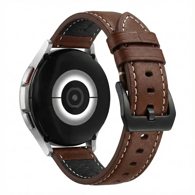 Stahlgear Zeus Glänzendes Lederarmband (Kaffeebraun)