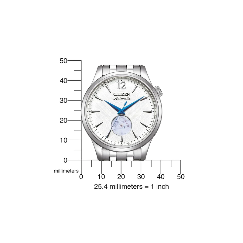 Citizen NH9131-73A Herrenuhr Silber • Automatikwerk mit Open Heart • Kaliber 8229