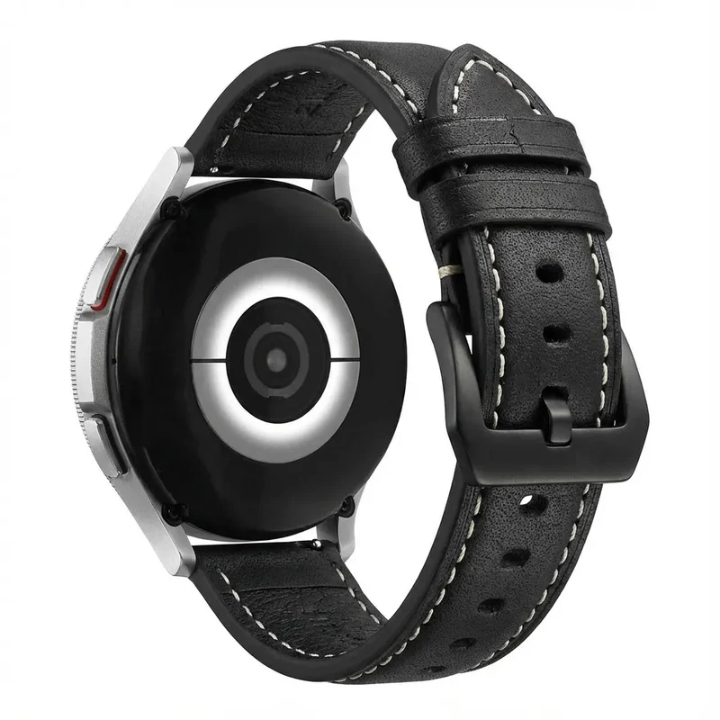 Stahlgear Zeus Glänzendes Lederarmband (Schwarz)