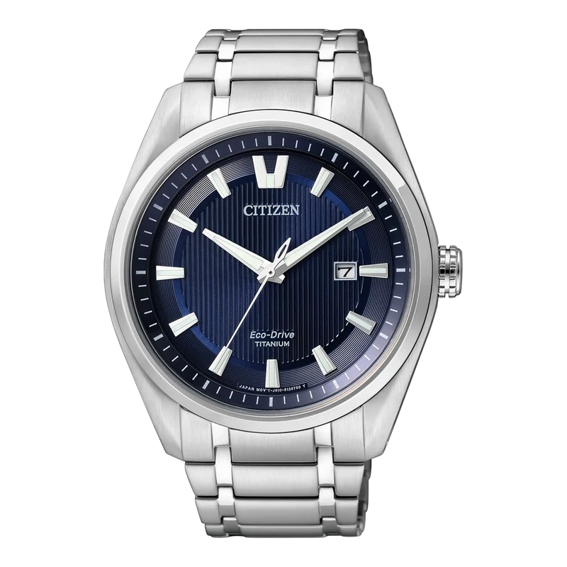 Citizen AW1240-57L Eco-Drive Herrenuhr Blau • Super-Titanium-Gehäuse • Saphirglas