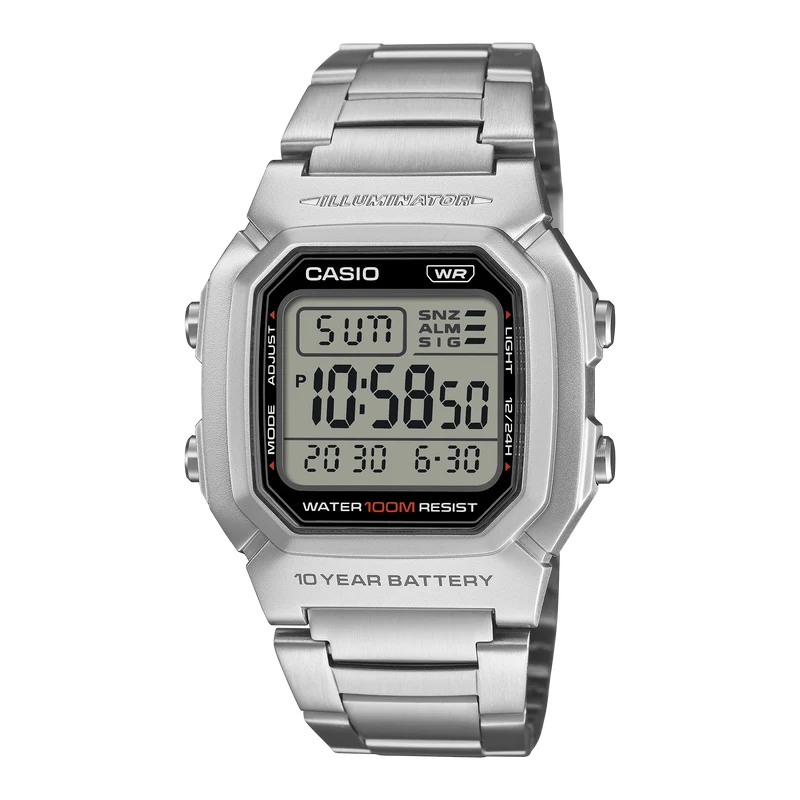 Casio Timeless W-800HD-1AVEF Herren Armbanduhr Silber • 100 m Wasserdichtigkeit • 10 Jahre Batterie