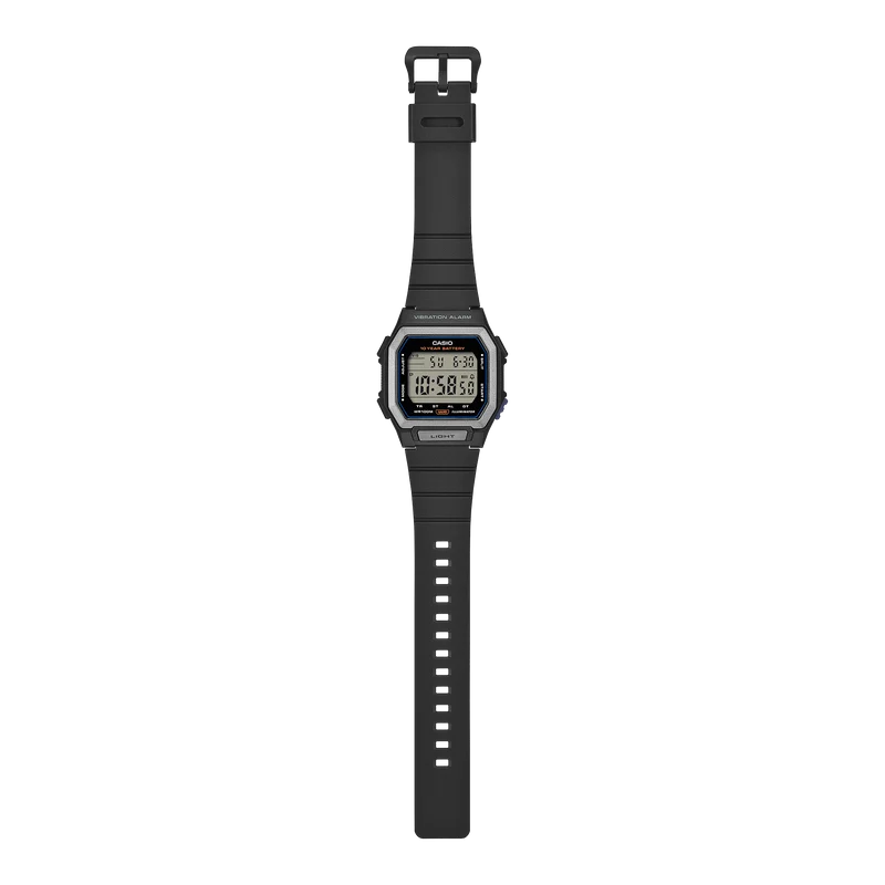 Casio W-738H-1AVEF Herren Digitaluhr Schwarz • Vibrationsalarm • 100-m-Wasserdichtigkeit