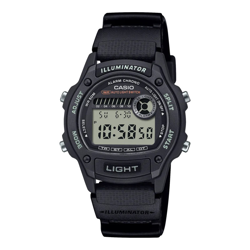 Casio Timeless W-220H-1AVEF Herrenuhr • Weltzeit & Stoppuhr • 5 bar wasserdicht