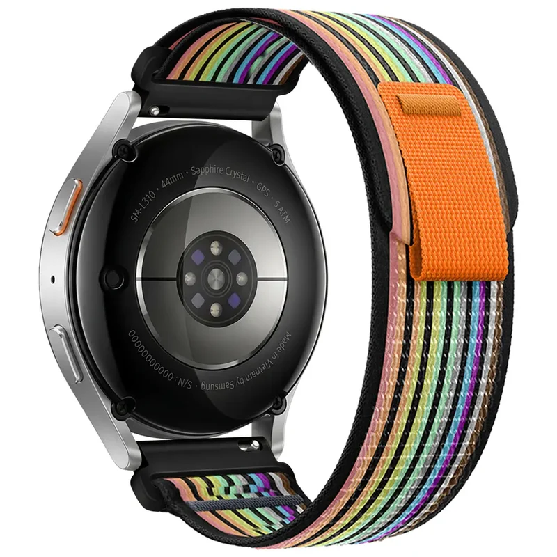 Samsung Galaxy Watch 7 - 44mm Trail Nylonarmband (Schwarz/Bunt)