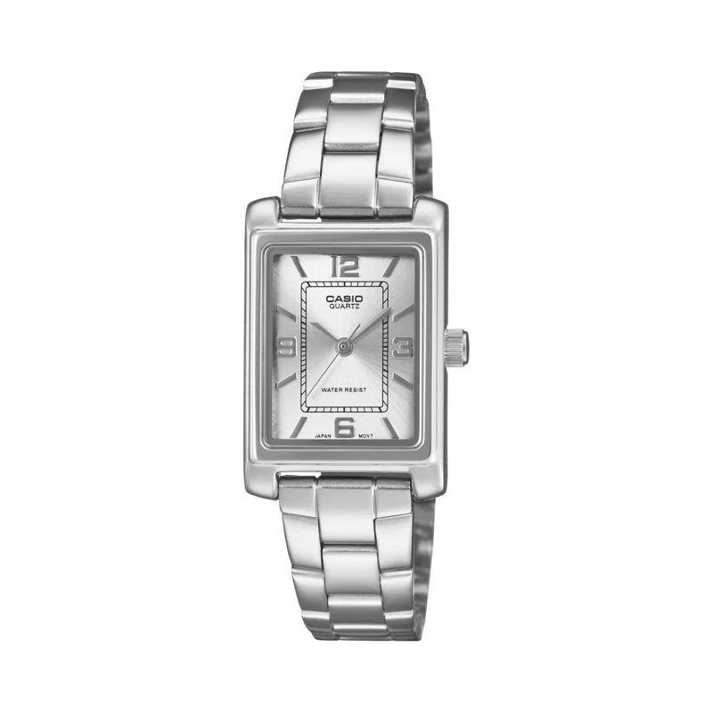 Casio LTP-1234PDD-7AEF Damen Armbanduhr Silberfarben • Mineralglas • Edelstahlband