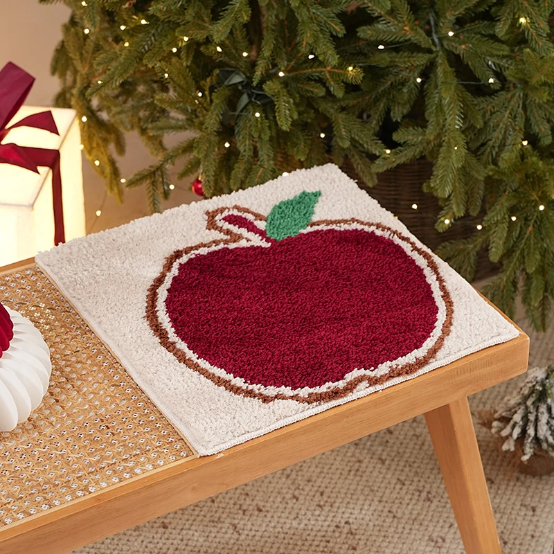 Kleiner weicher Weihnachts-Sitzauflagen- und Deko-Teppich mit Lebkuchenhaus-Motiv