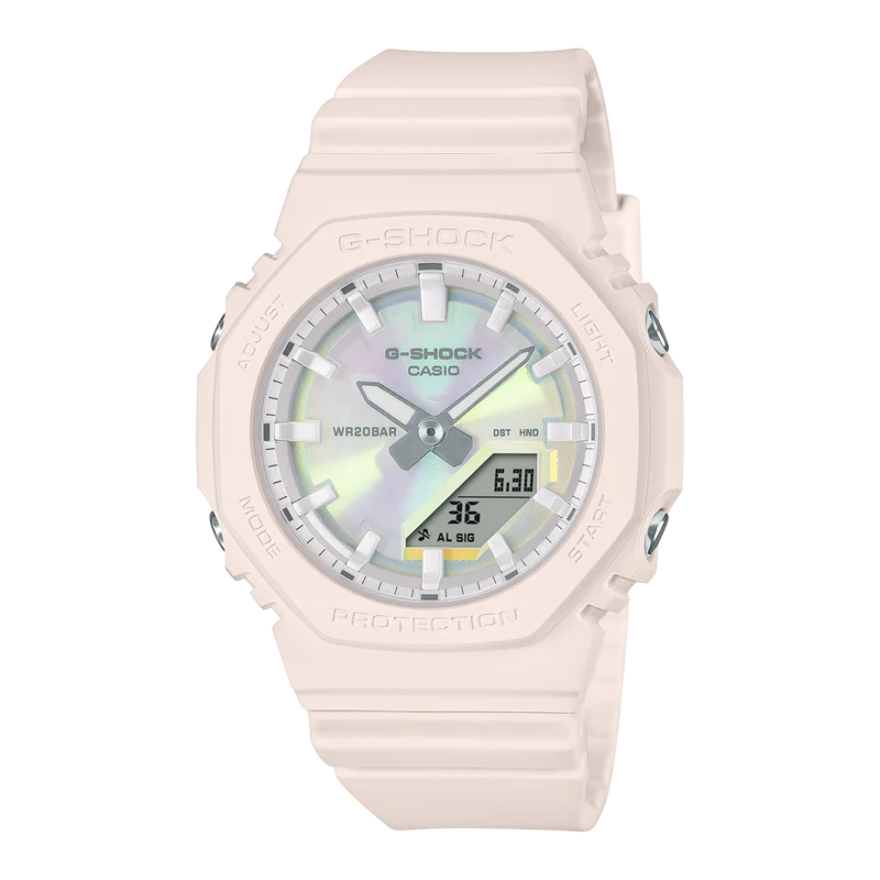 Casio GMA-P2100PC-4AER G-Shock Damen Armbanduhr Hellrosé • Polarisiertes Zifferblatt • Biobasiertes Resin