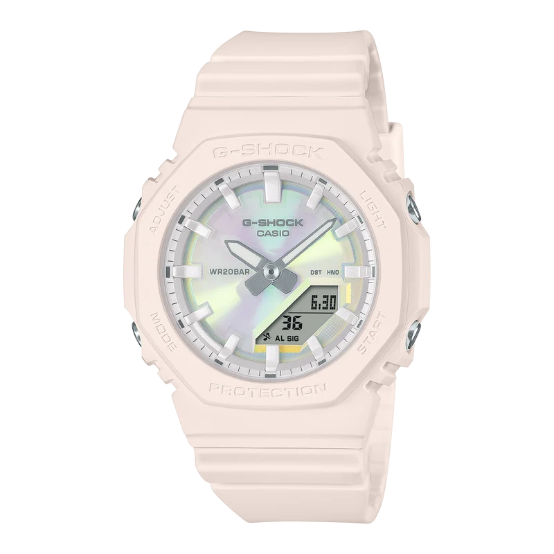 Casio GMA-P2100PC-4AER G-Shock Damen Armbanduhr Hellrosé • Polarisiertes Zifferblatt • Biobasiertes Resin