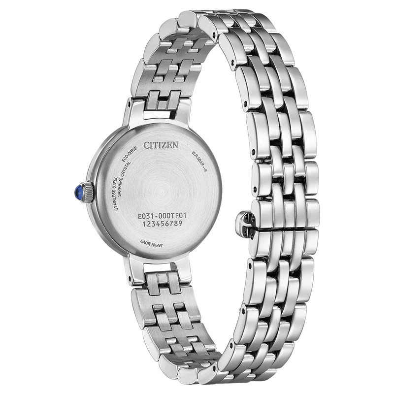 Citizen L-Line EM0990-81E Damenuhr Schwarz • Eco-Drive Saphirglas • Edelstahlarmband