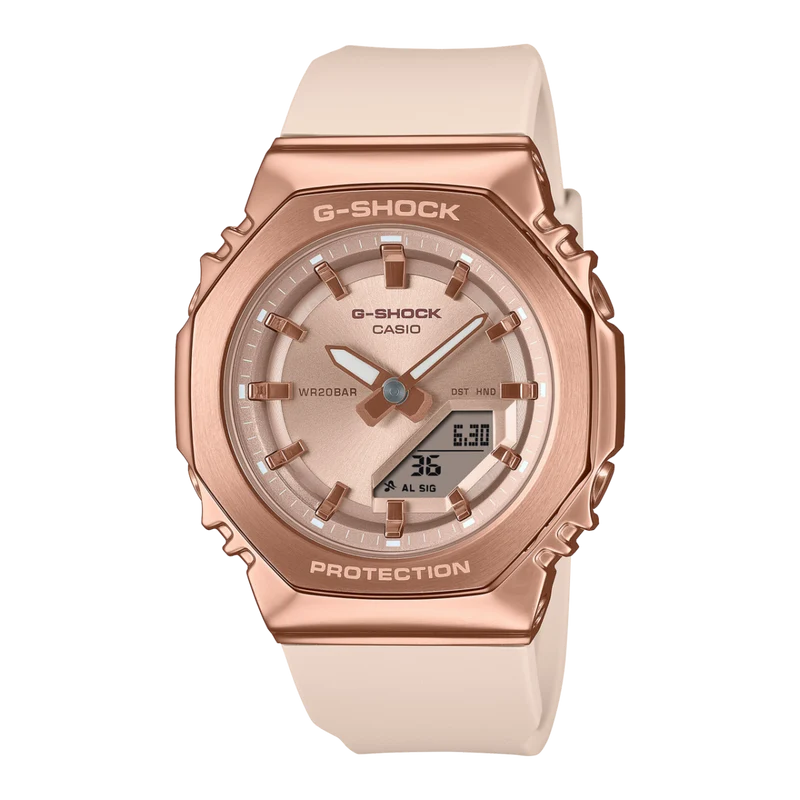 Casio G-Shock GM-S2110PG-4AER Damenuhr Roségold • Mineral-Uhrenglas • 20 BAR Wasserdicht