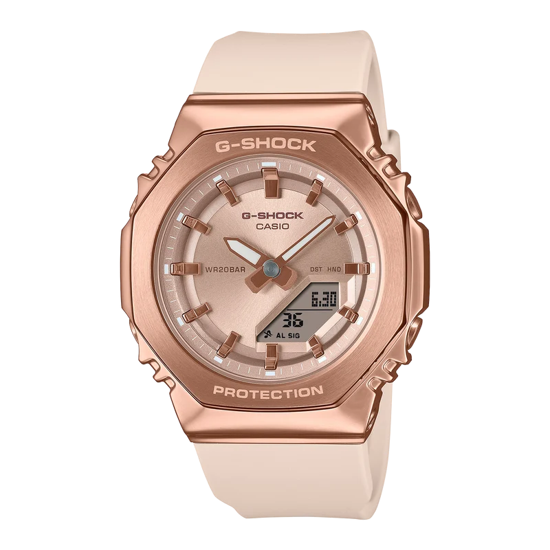 Casio G-Shock GM-S2110PG-4AER Damenuhr Roségold • Mineral-Uhrenglas • 20 BAR Wasserdicht
