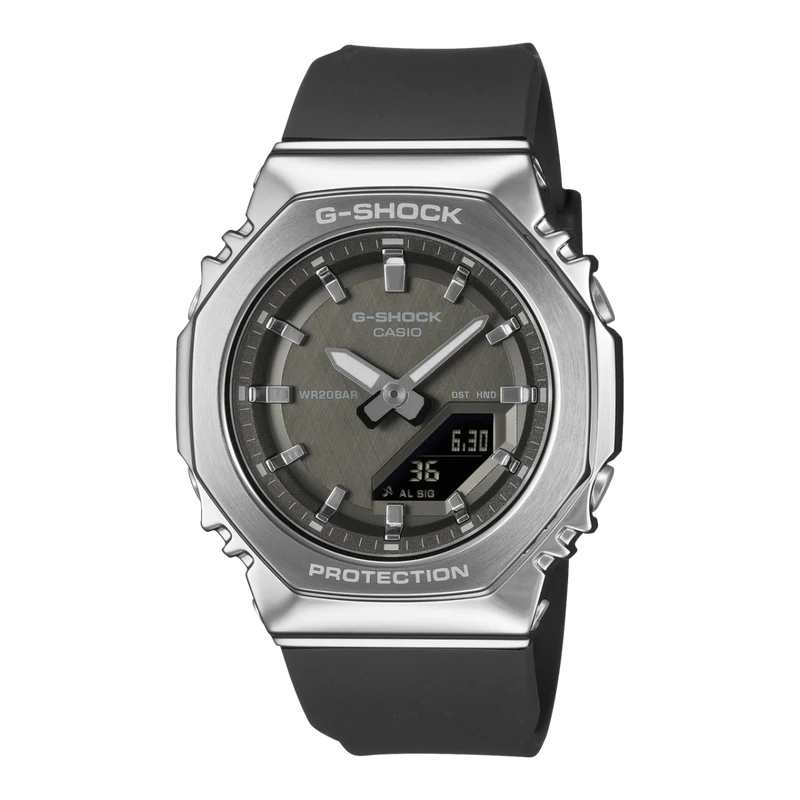 Casio G-Shock GM-S2110-1A1ER Damen Armbanduhr • Metalllünette • Biobasiertes Harz
