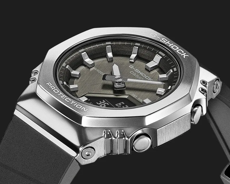 Casio G-Shock GM-S2110-1A1ER Damen Armbanduhr • Metalllünette • Biobasiertes Harz
