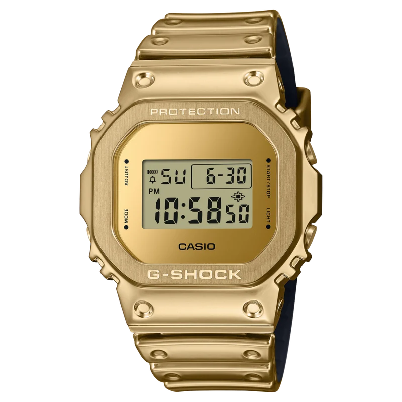 Casio GM-5600YMG-9ER G-Shock Armbanduhr Goldfarben • Metalllünette aus Edelstahl • Wasserdicht bis 20 bar