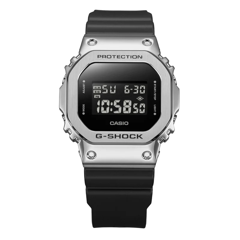 Casio GM-5600U-1ER G-Shock Herrenuhr Schwarz • Gehäuse aus Resin/Edelstahl • Invertiertes LCD-Display