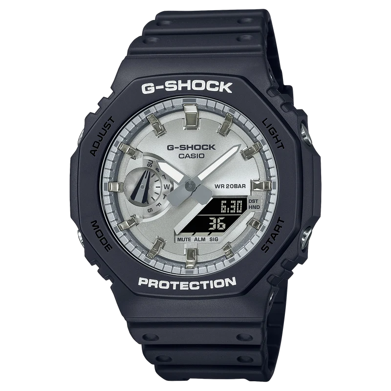 Casio GA-2100SB-1AER G-Shock Classic Herrenuhr Silber • Carbon Core Guard • 20 BAR wasserdicht
