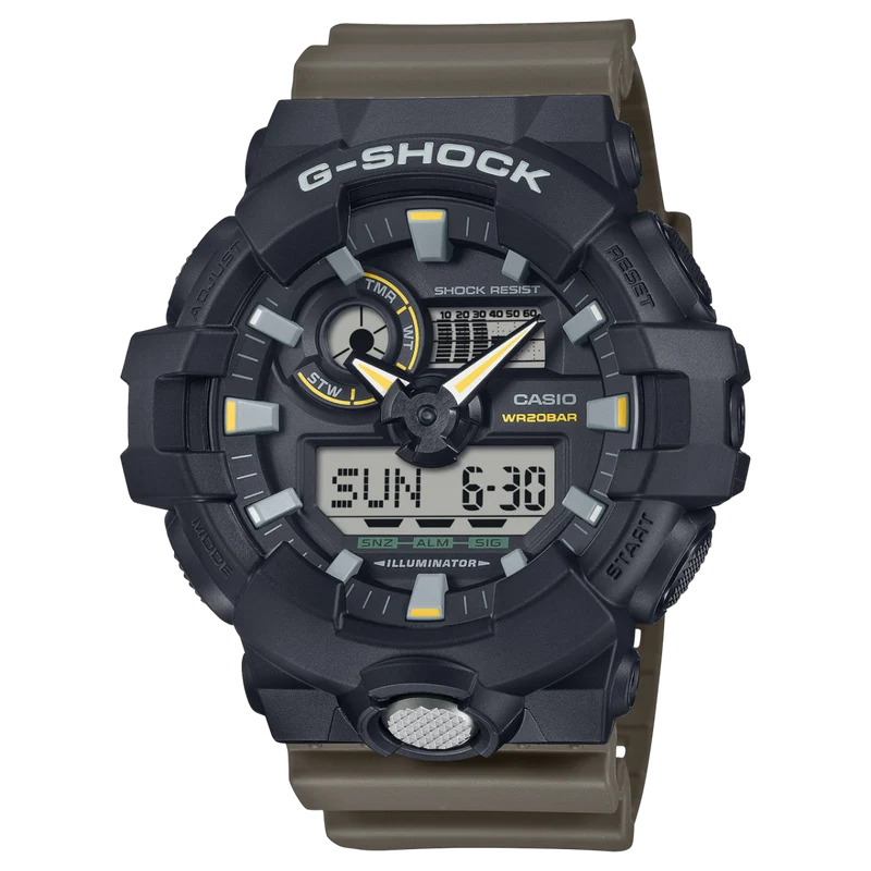 Casio GA-710TU-1A3ER G-Shock Classic Herrenuhr Beige • Stoßfest & 20 bar • Analog-Digital