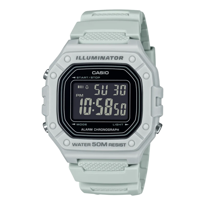 Casio W-218H-8BVEF Herren-Digitaluhr Sandfarben • Stoppuhr • LED-Beleuchtung