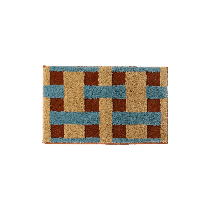 rutschfeste Mikrofaser-Eingangsmatte mit hohem Flor und geometrischem Muster