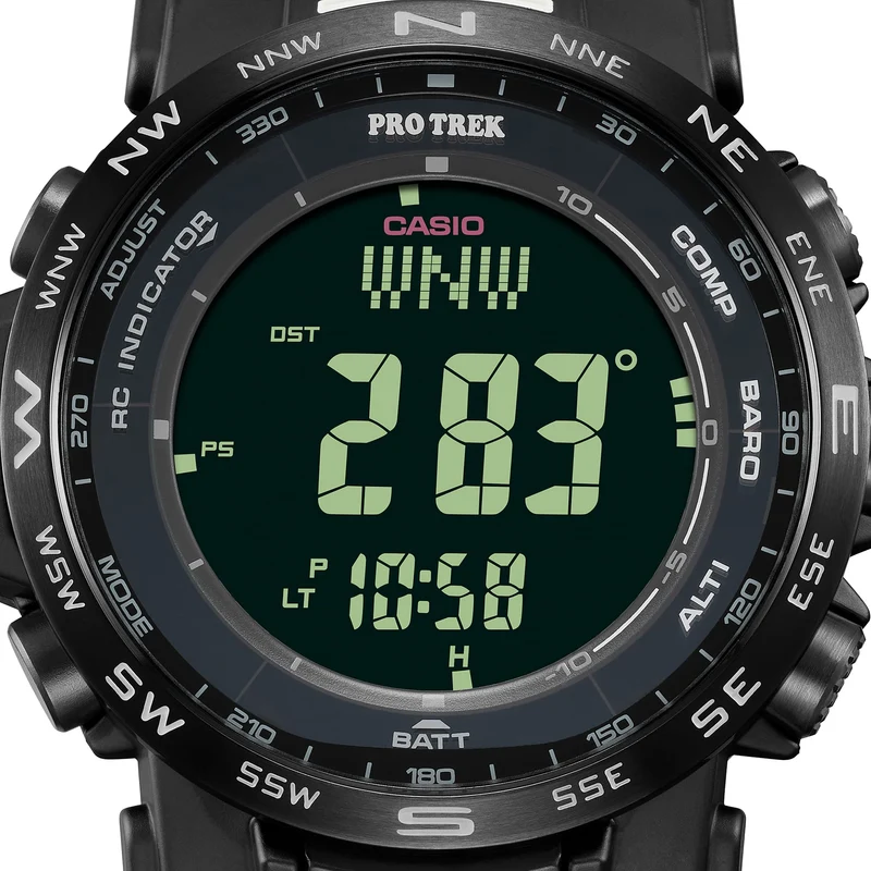 Casio PRW-35Y-1BER PRO TREK Herrenuhr Schwarz • Tough Solar & Multiband 6 • Digitaler Kompass & Höhenmesser