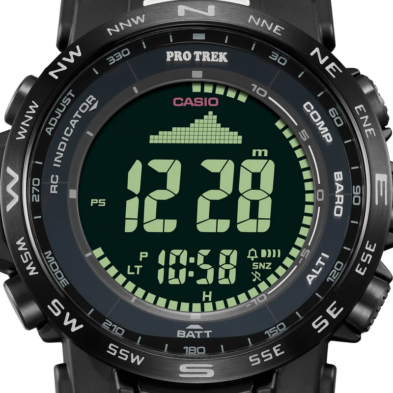 Casio PRW-35Y-1BER PRO TREK Herrenuhr Schwarz • Tough Solar & Multiband 6 • Digitaler Kompass & Höhenmesser