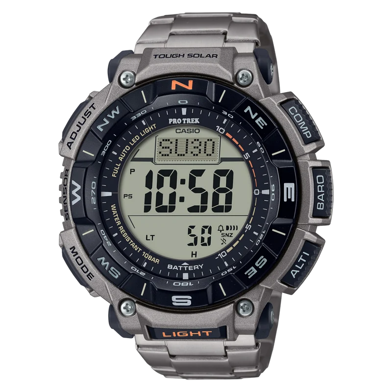 Casio PRG-340T-7ER Pro Trek Herrenuhr Weiß • Tough Solar • Digitaler Kompass