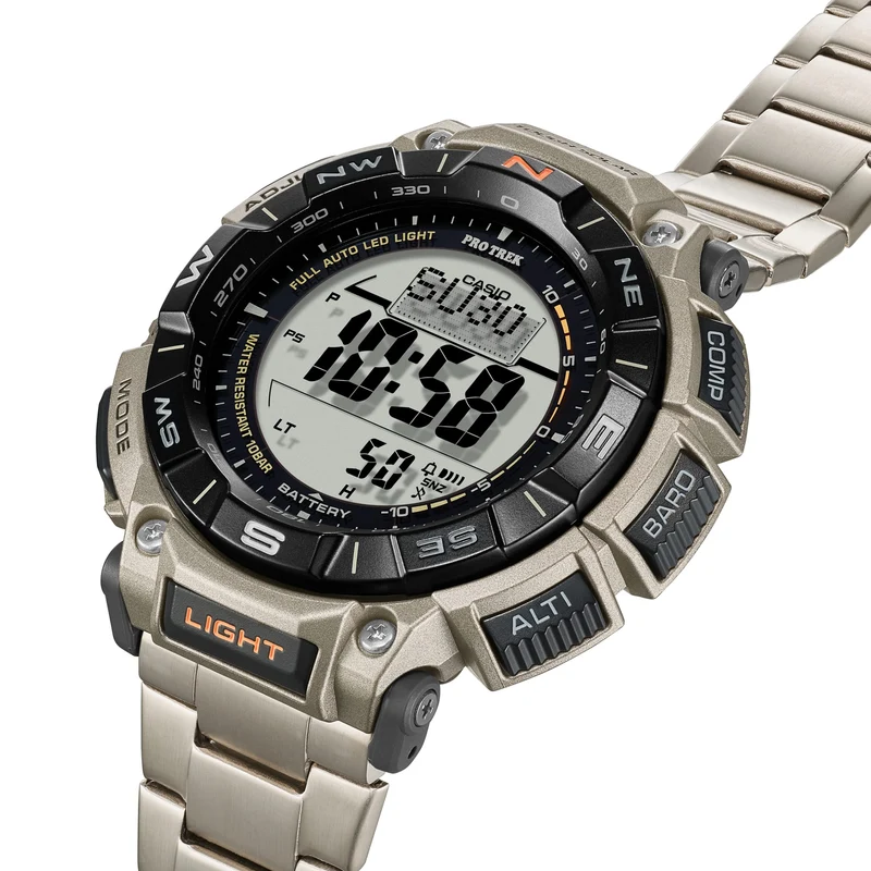 Casio PRG-340T-7ER Pro Trek Herrenuhr Weiß • Tough Solar • Digitaler Kompass