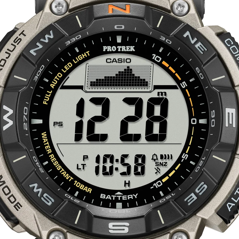 Casio PRG-340T-7ER Pro Trek Herrenuhr Weiß • Tough Solar • Digitaler Kompass