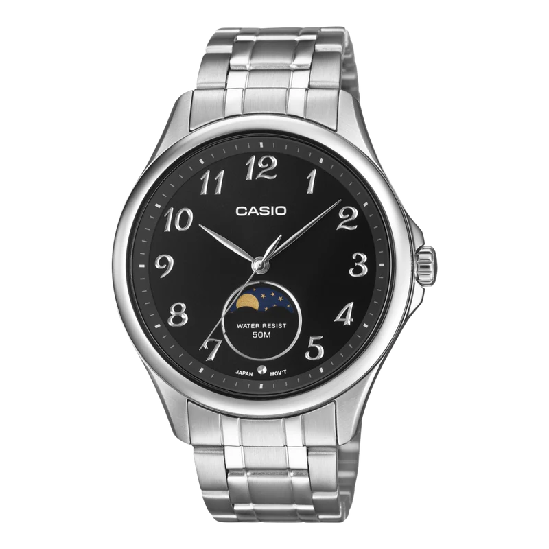 Casio Timeless MTP-M110D-1AVER Herrenuhr • Mondphasen-Anzeige • Mineralglas