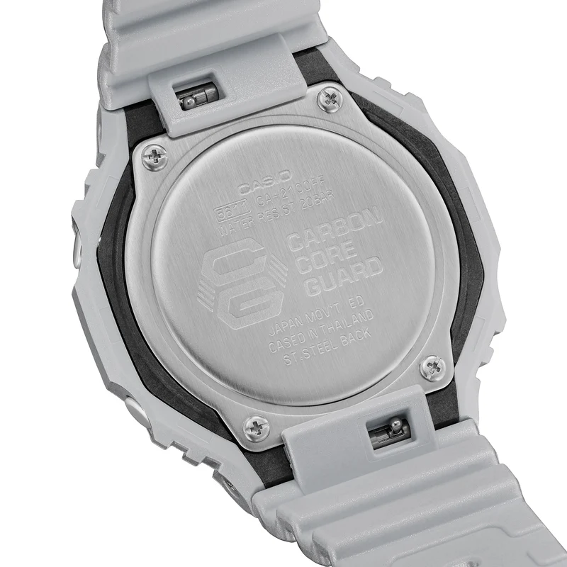 Casio GA-2100FF-8AER G-Shock Classic Herrenuhr Silbermetallic • Carbon Core Guard • Stoßfest & 20 bar