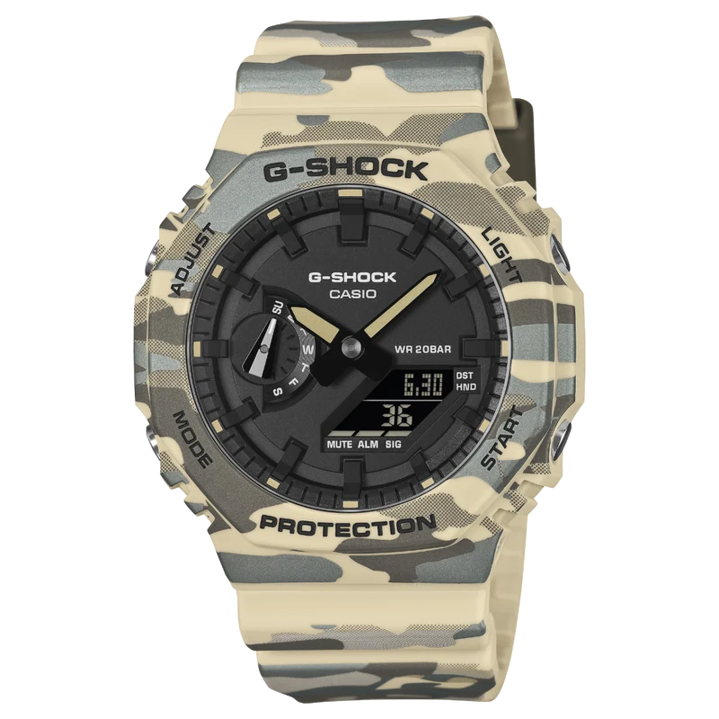 Casio G-Shock GA-2100CM-5AER Herrenuhr • Tarnmuster-Design • 20 BAR Wasserdicht