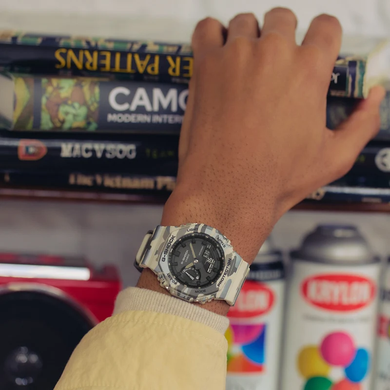 Casio G-Shock GA-2100CM-5AER Herrenuhr • Tarnmuster-Design • 20 BAR Wasserdicht