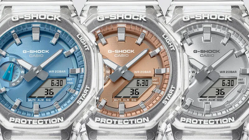 Casio G-Shock Classic GA-2100BM-7A5ER Herren • Transluzentes Resin-Gehäuse • Analogdigital mit Weltzeit