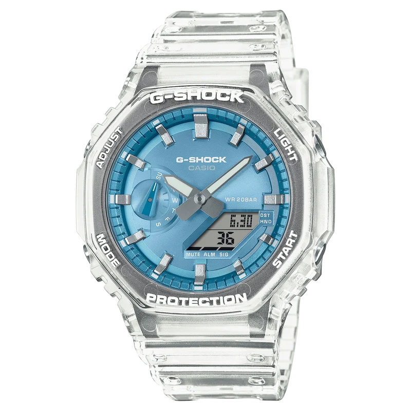 Casio G-Shock Classic GA-2100BM-7A2ER Herrenuhr • Transluzentes Resin-Design • 20 bar wasserdicht