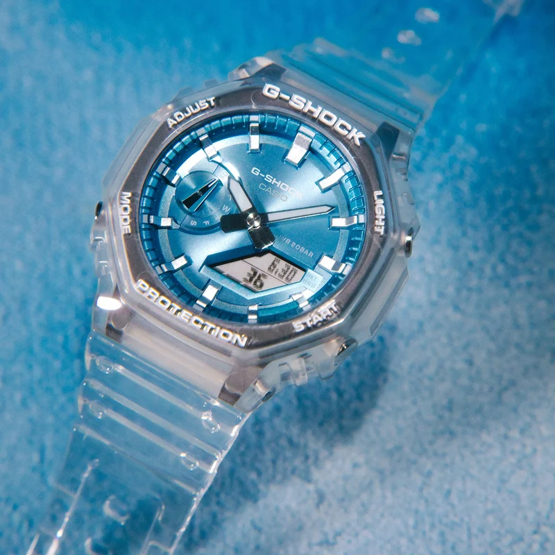 Casio G-Shock Classic GA-2100BM-7A2ER Herrenuhr • Transluzentes Resin-Design • 20 bar wasserdicht