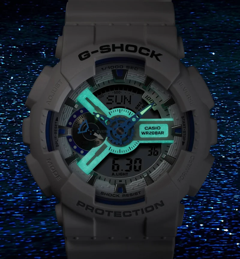 Casio G-Shock GA-110HDS-7AER Herrenuhr • Phosphoreszierendes Zifferblatt • 20 bar wasserdicht