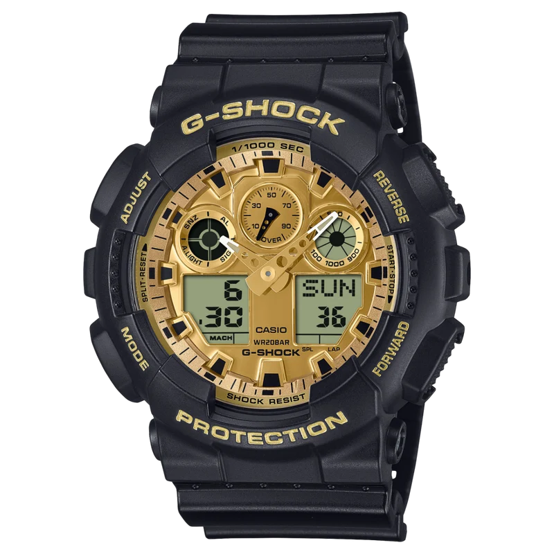 Casio G-Shock GA-100GGB-1A9ER Herrenuhr • Mineralglas • Stoßfest & 20 bar wasserdicht