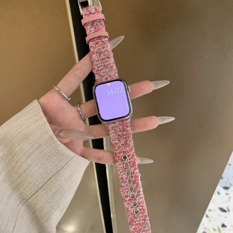 Mega Elegant Apple Smartwatch Filz Und Echtes Leder Universell Armband