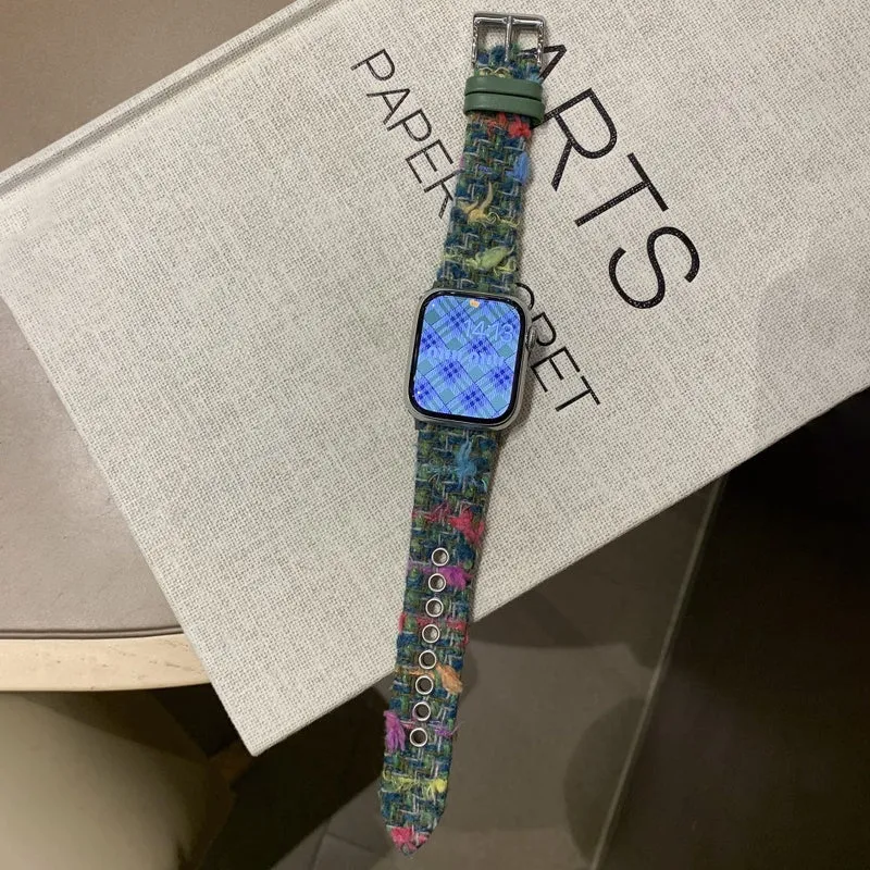 Mega Elegant Apple Smartwatch Filz Und Echtes Leder Universell Armband