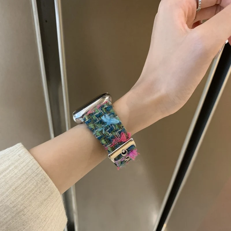 Mega Elegant Apple Smartwatch Filz Und Echtes Leder Universell Armband