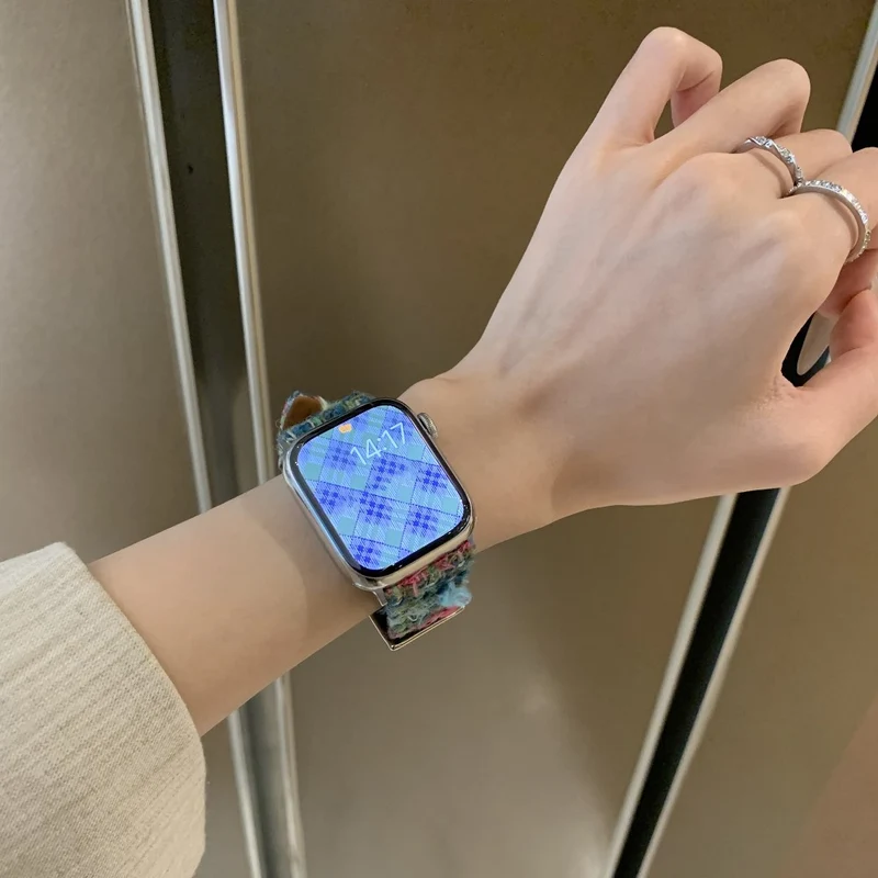 Mega Elegant Apple Smartwatch Filz Und Echtes Leder Universell Armband