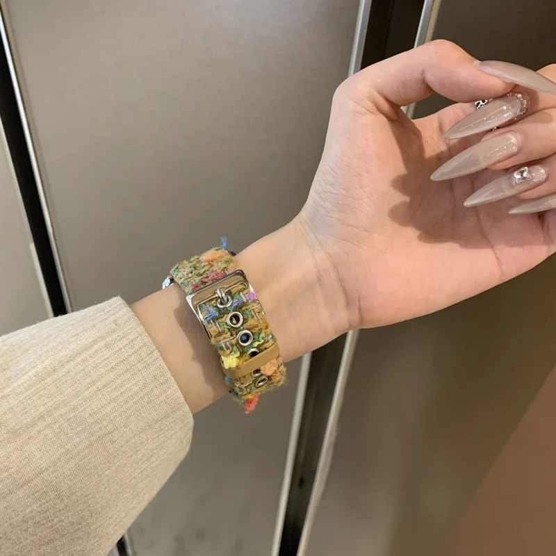 Mega Elegant Apple Smartwatch Filz Und Echtes Leder Universell Armband