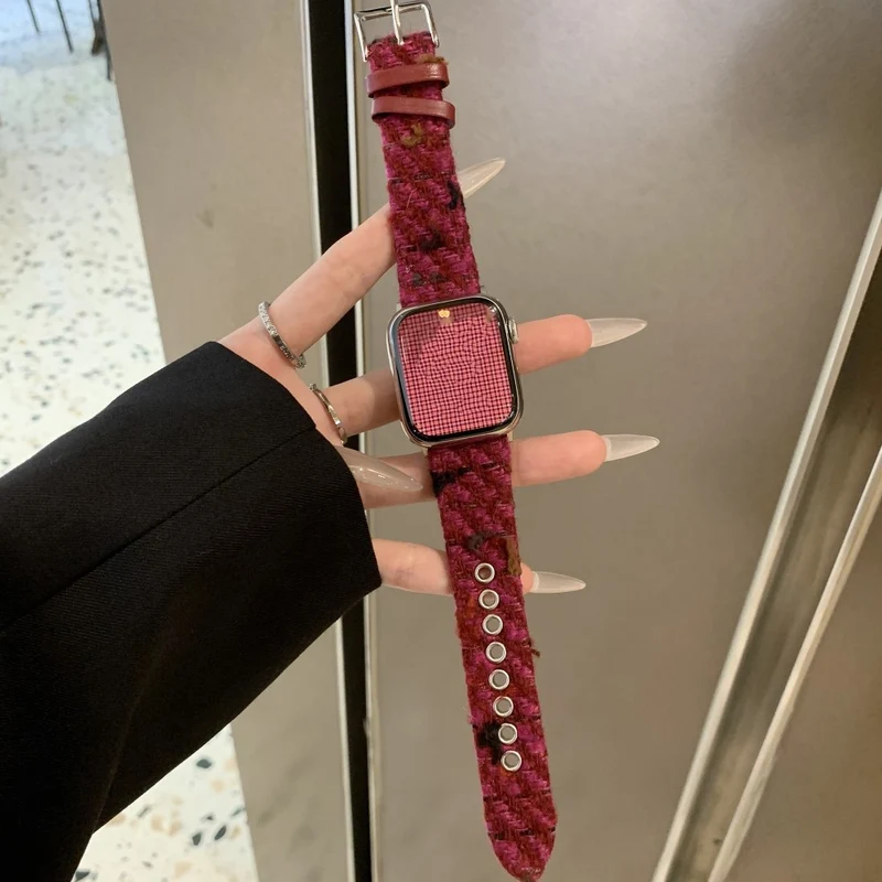 Mega Elegant Apple Smartwatch Filz Und Echtes Leder Universell Armband