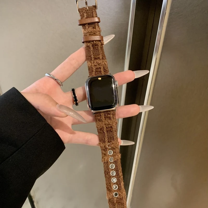 Bemerkenswert Reizvoll Apple Smartwatch Filz Und Echtes Leder Universell Armband
