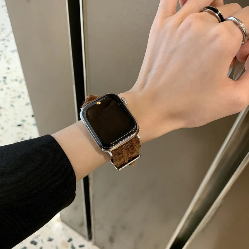 Bemerkenswert Reizvoll Apple Smartwatch Filz Und Echtes Leder Universell Armband