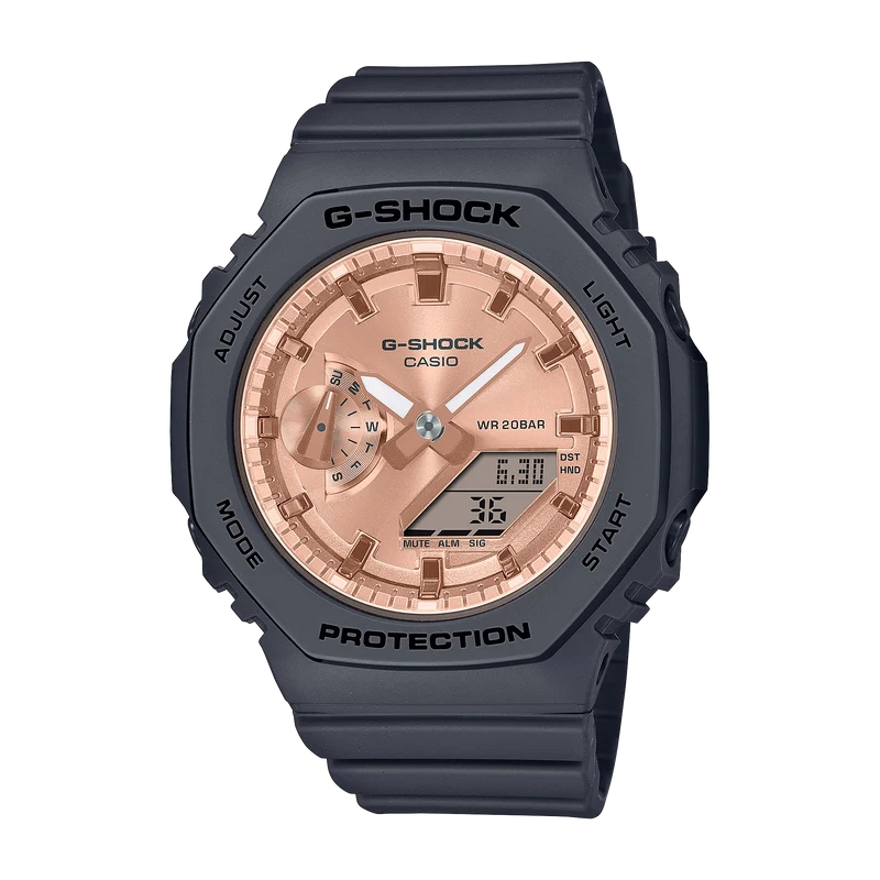 Casio GMA-S2100MD-1AER Damen G-Shock Classic Schwarz • Roségoldenes Zifferblatt • 20 bar wasserdicht