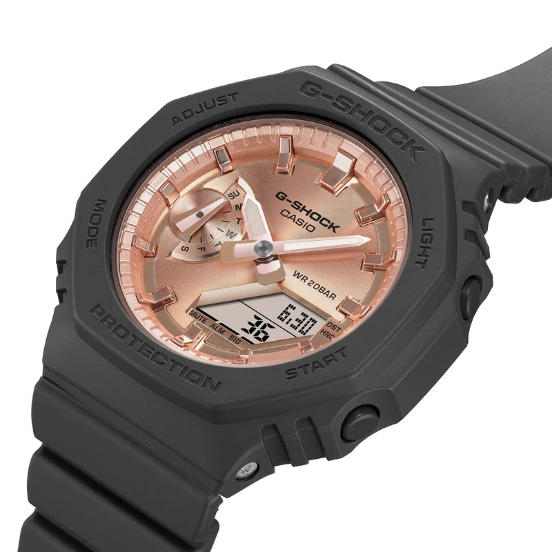 Casio GMA-S2100MD-1AER Damen G-Shock Classic Schwarz • Roségoldenes Zifferblatt • 20 bar wasserdicht