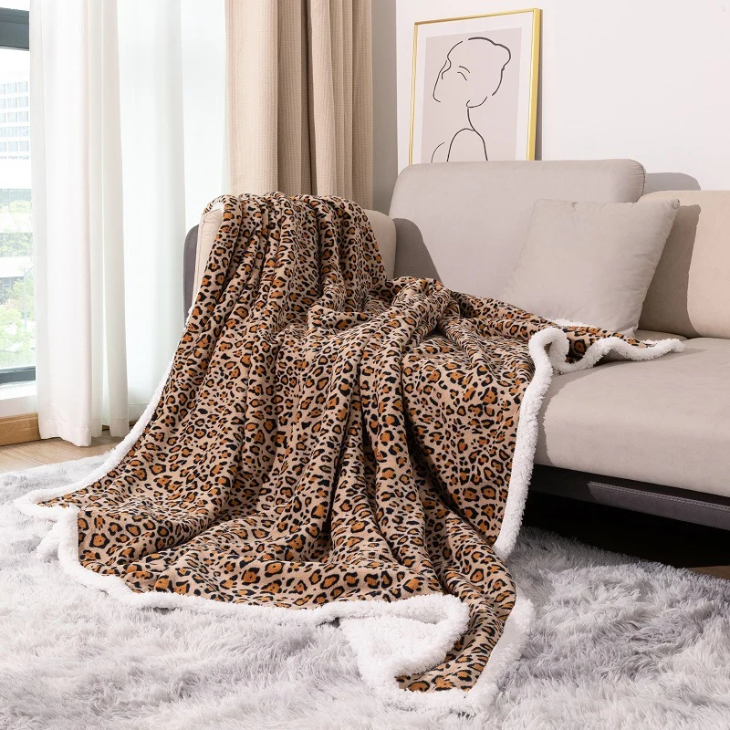 Luxuriöse Leopardenmuster-Wurfdecke