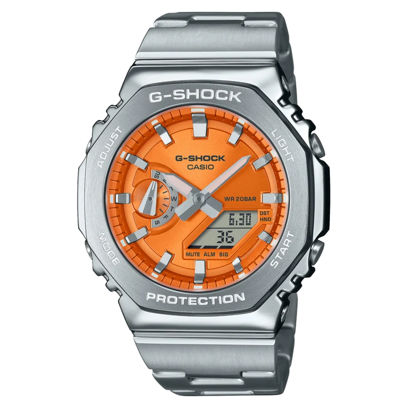 Casio GM-2110D-4AER G-Shock Classic Herrenuhr Blau • Edelstahllünette • Analog-Digital